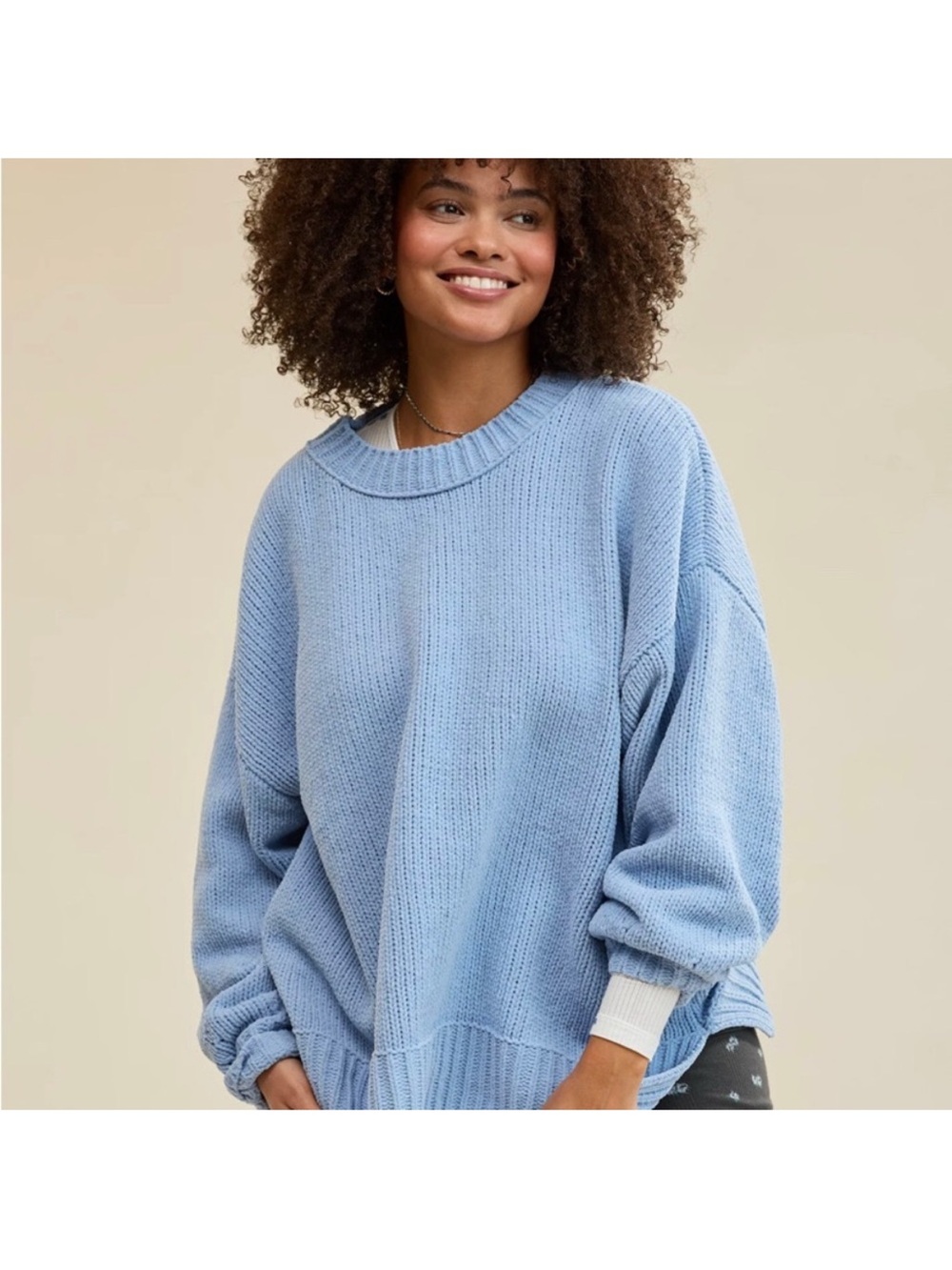 Aerie Like Candy Crew Sweater Monaco Blue Size XL SUPER SOFT